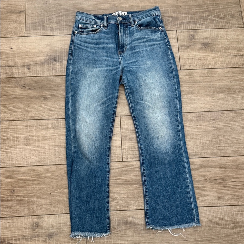 Daze Cropped Denim Jeans Frayed Hem Size 26